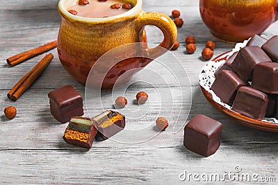 German domino stein chocolate gingerbread cakes Stock Photo