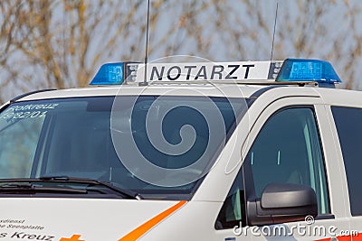 German emergency ambulance (NOTARZT) car stands on the street Editorial Stock Photo