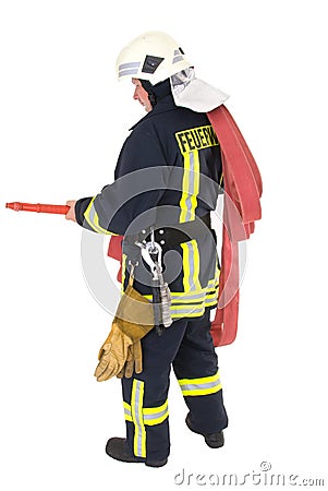 German Firefighter Stock Photo