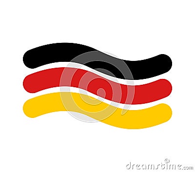 German flag linear style. Sign of State of Germany. Symbol of Fe Vector Illustration