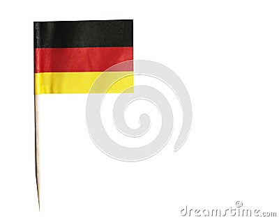 German flag in toothpick against white background Stock Photo