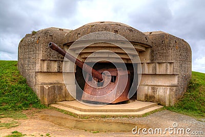 The German coast battery of Longues-sur-Mer, Normandie, France Editorial Stock Photo