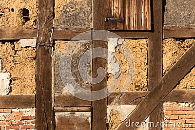 German half-timbering texture background Stock Photo
