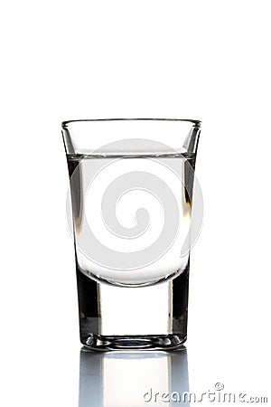 German hard liquor Korn Schnapps in shot glass Stock Photo