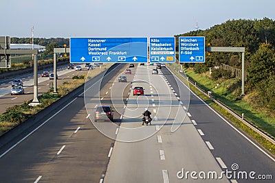 German highway in Frankfurt, Germany Stock Photo