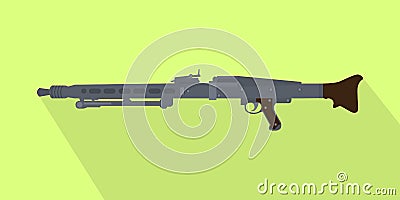 German iconic popular automatic machine gun with long shadow Stock Photo