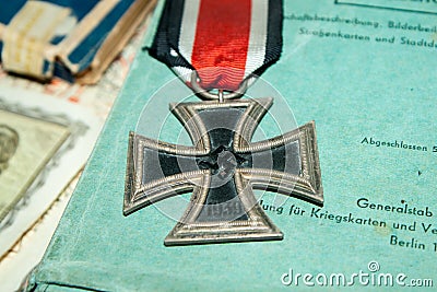 German Iron Cross Second World War. Editorial Stock Photo