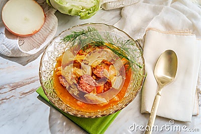 German Kielbasa Oktoberfest Stew Stock Photo