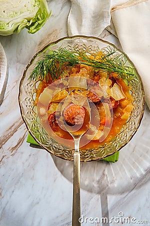 German Kielbasa Oktoberfest Stew Stock Photo