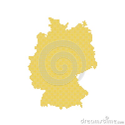 German map isolated. Dotted germany map yellow Stock Photo