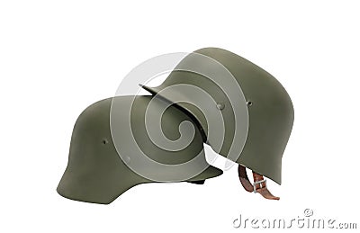 German Military Helmets Stock Photo