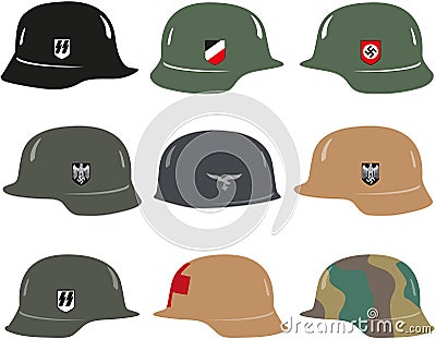 German Military Helmets of WW2 Editorial Stock Photo