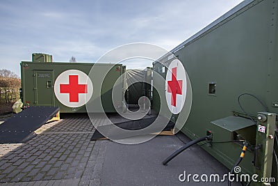 German military hospital container Editorial Stock Photo