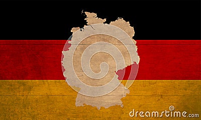 german minimalist map with the national flag. strong color and modern artwork make with nostalgia style. poster for print, event Stock Photo