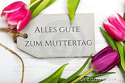 German Mother`s day card with word Muttertag Stock Photo