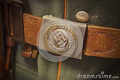 German nazi army buckle and strap from the second world war Editorial Stock Photo