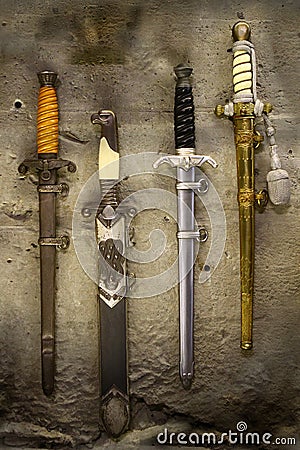 German officers knives dirk Stock Photo