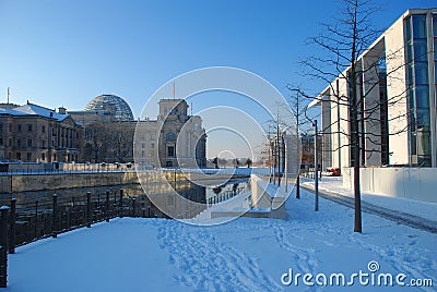 German parliament, Berlin. Winter view Stock Photo