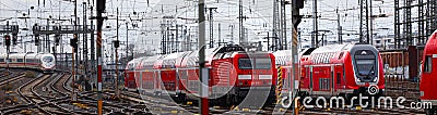 german passenger trains of the deutsche bahn panorama Editorial Stock Photo