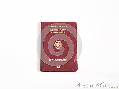 German passport isolated white background Stock Photo