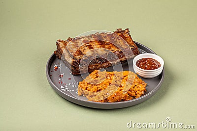 German patronentasche josper rack of pork ribs Stock Photo