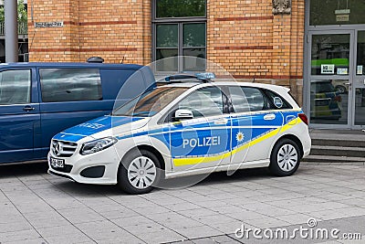 German Polizei Police car Mercedes-Benz Editorial Stock Photo