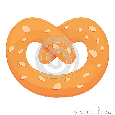 German pretzel icon cartoon vector. Bretzel food Vector Illustration