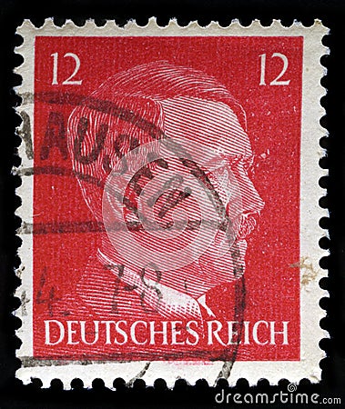 German Reich Postage Stamp from 1942 Editorial Stock Photo