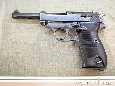 1938 German semi-automatic pistol Walther P38 Editorial Stock Photo