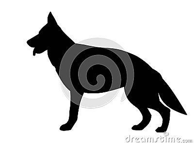 German shepherd black silhouette Stock Photo