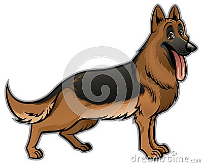 German shepherd dog Vector Illustration