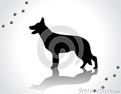 German Shepherd Vector Illustration