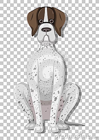 German Shorthaired Pointer in sitting position cartoon character isolated on transparent background Vector Illustration