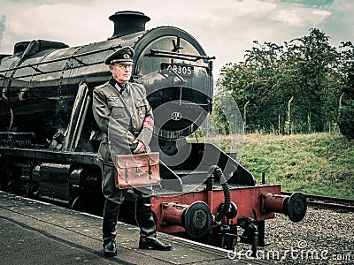 German soldier from WW2 at GCR reenact Editorial Stock Photo