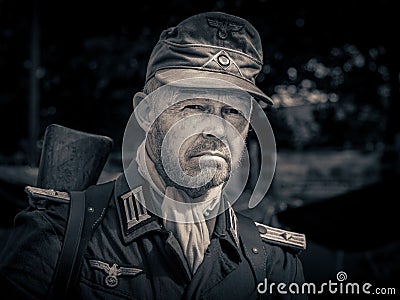 German soldier from WW2 at GCR reenact Editorial Stock Photo