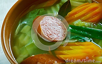German soup with savoy cabbage Stock Photo