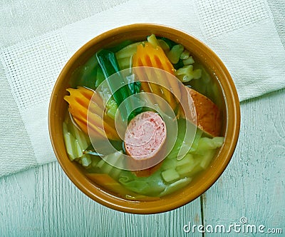 German soup with savoy cabbage Stock Photo