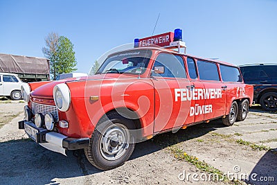 German special trabant version feuerwehr fire service Editorial Stock Photo