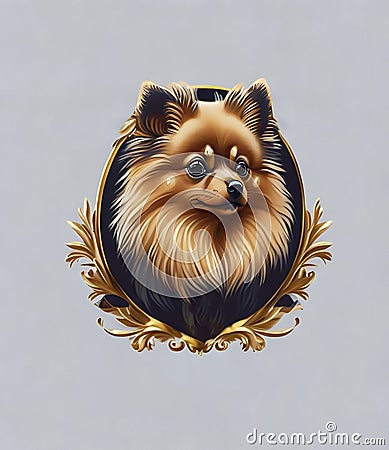 German Spitz Pomeranian Medium logo luxury image design ideas Stock Photo