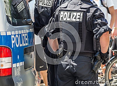 German task force demo background Stock Photo