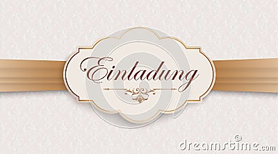 Einladung Noble Wide Ribbon Ornaments Header Stock Photo