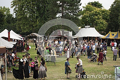 German and travelers people visit and join retro festival event of europe at Speyer in Rhineland-Palatinate, Germany Editorial Stock Photo