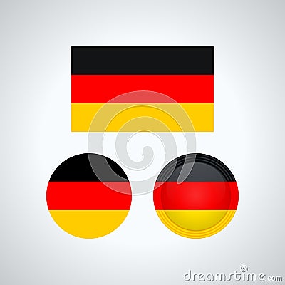German trio flags, illustration Vector Illustration