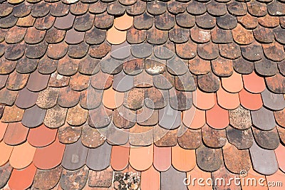 German vintage roof tiles background Stock Photo