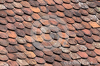 German vintage roof tiles background Stock Photo