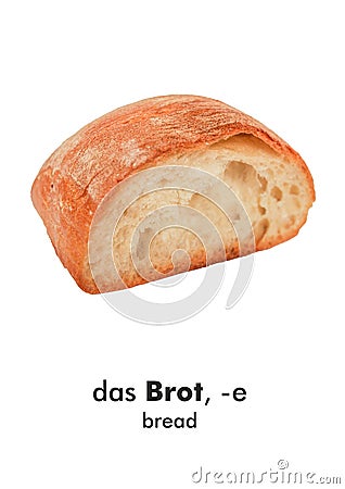 German word card: Brot (bread Stock Photo