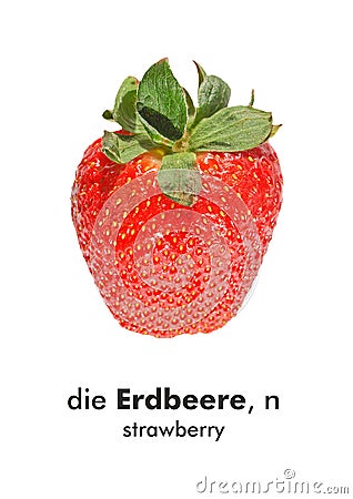 German word card: Erdbeere (strawberry Stock Photo