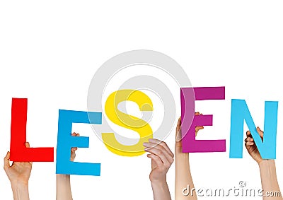 German word LESEN with letters Stock Photo