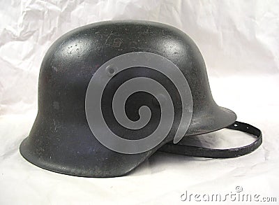 German World War 2 WWII Military Helmet with chin strap Stock Photo