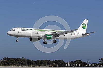Germania`s last flight to Malta Editorial Stock Photo